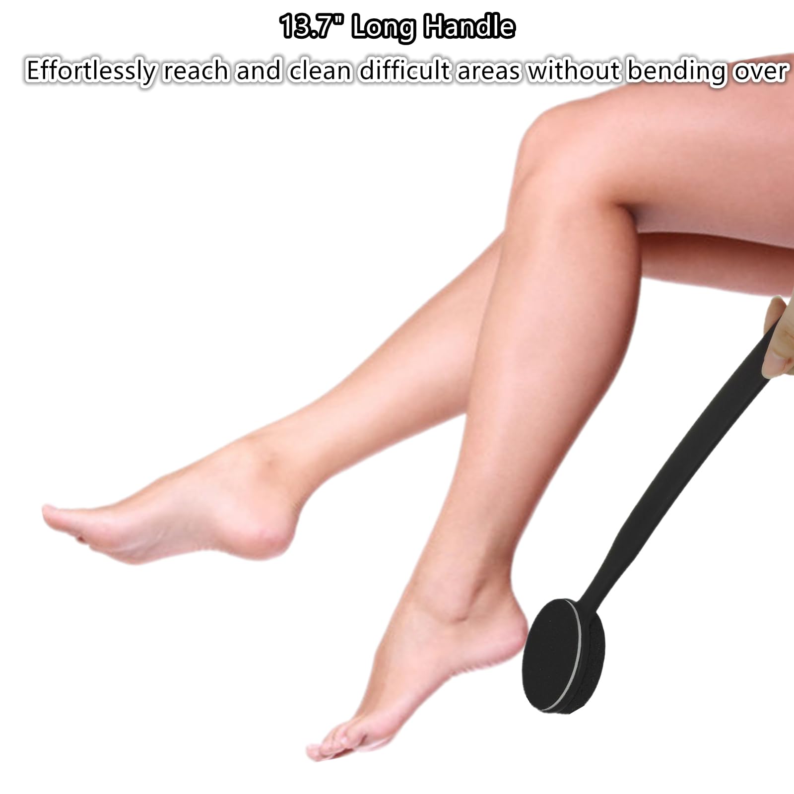 Side view of Beomeen 13.7 inch foot scrubber handle