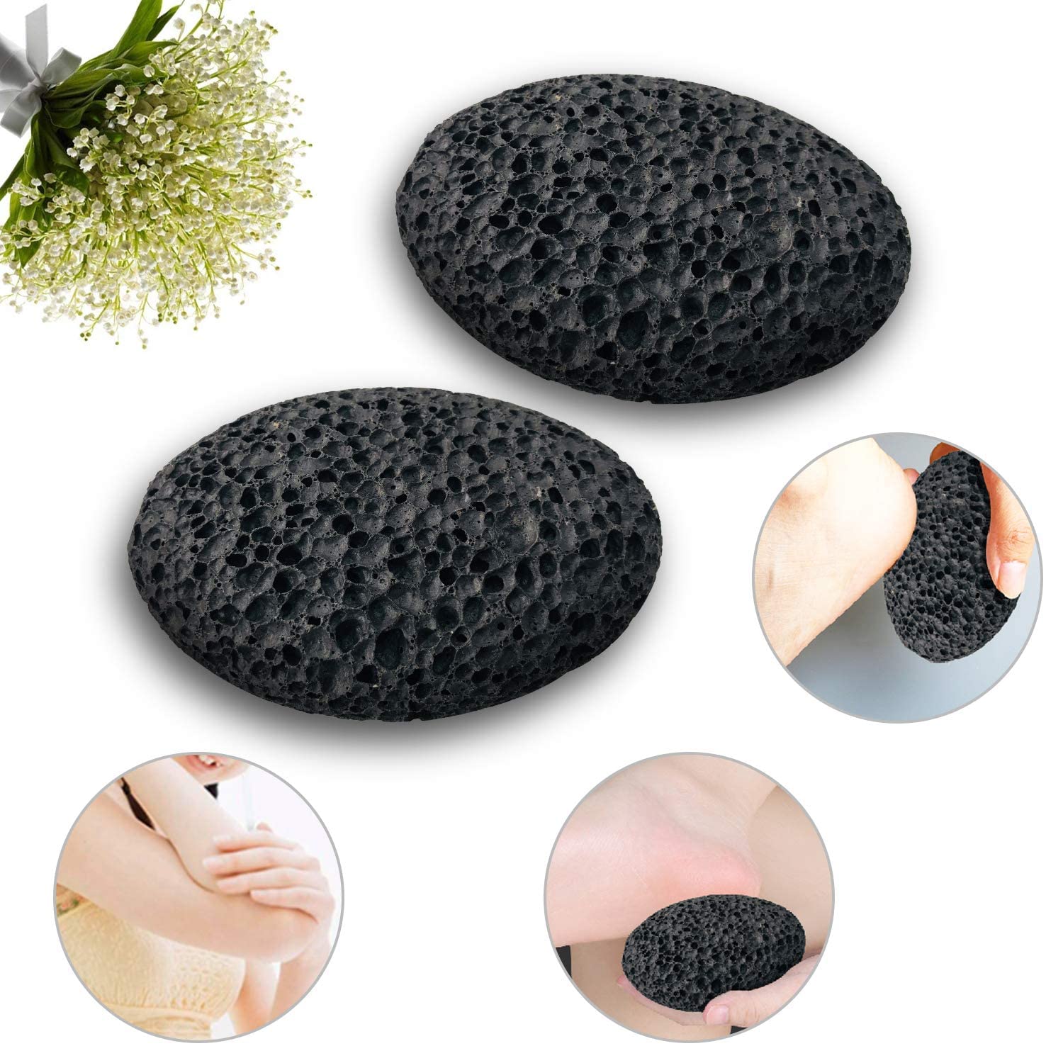 Dicobee pumice stone placed in wooden bath tray