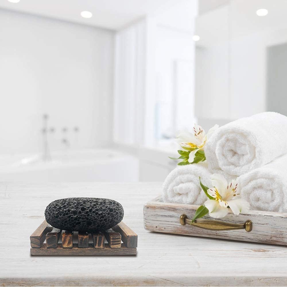 Dicobee foot care kit with lava stone and wooden storage