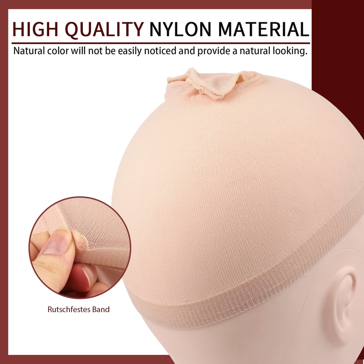 Instructions for wearing Fandamei nylon wig caps