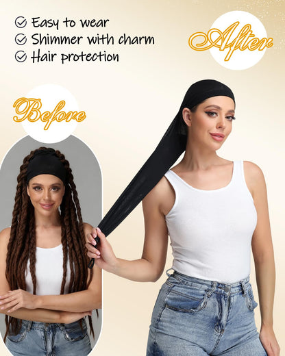 Neacus extra long protective cap for high volume hair extensions