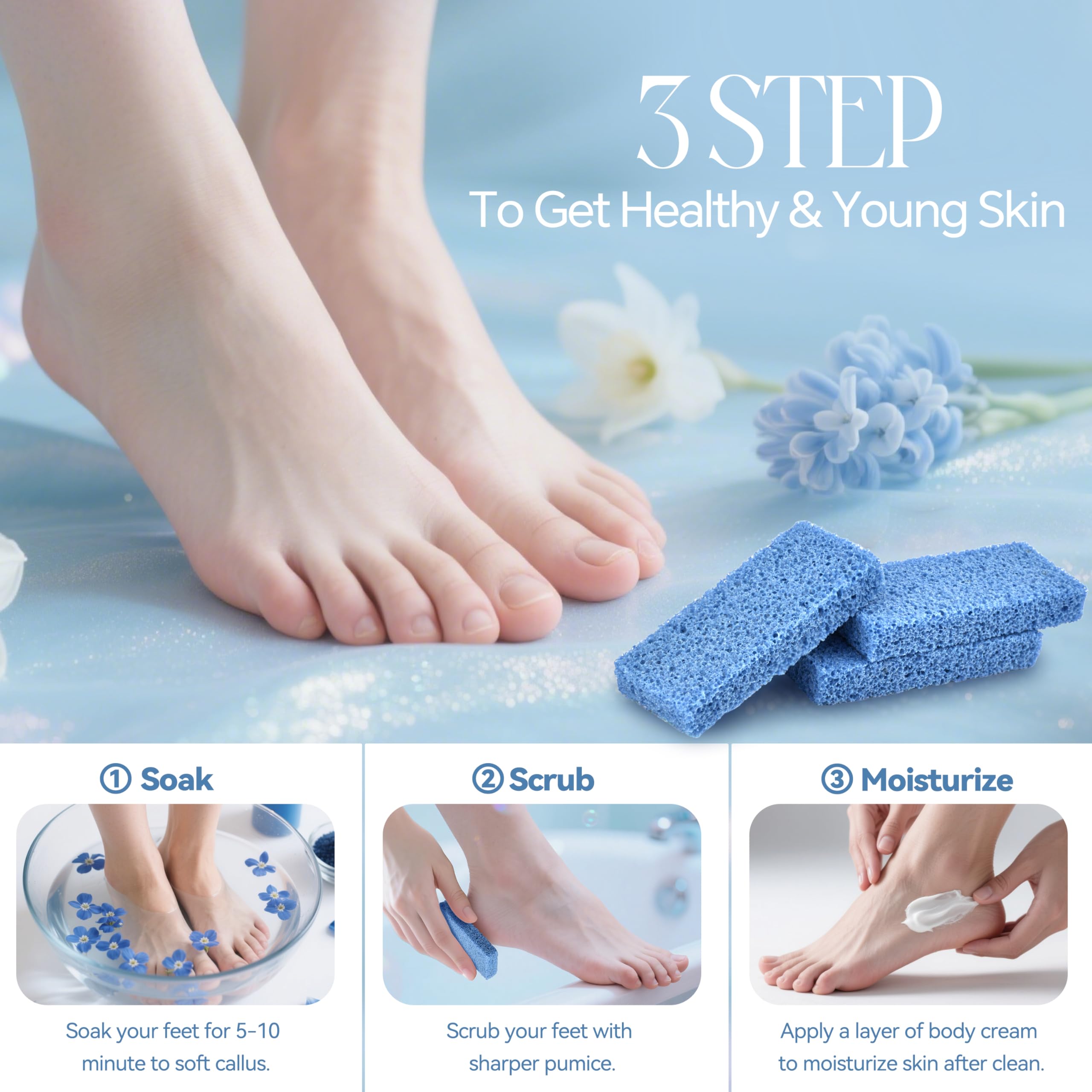 Salvmary 40 pieces foot scrubber pads in packaging
