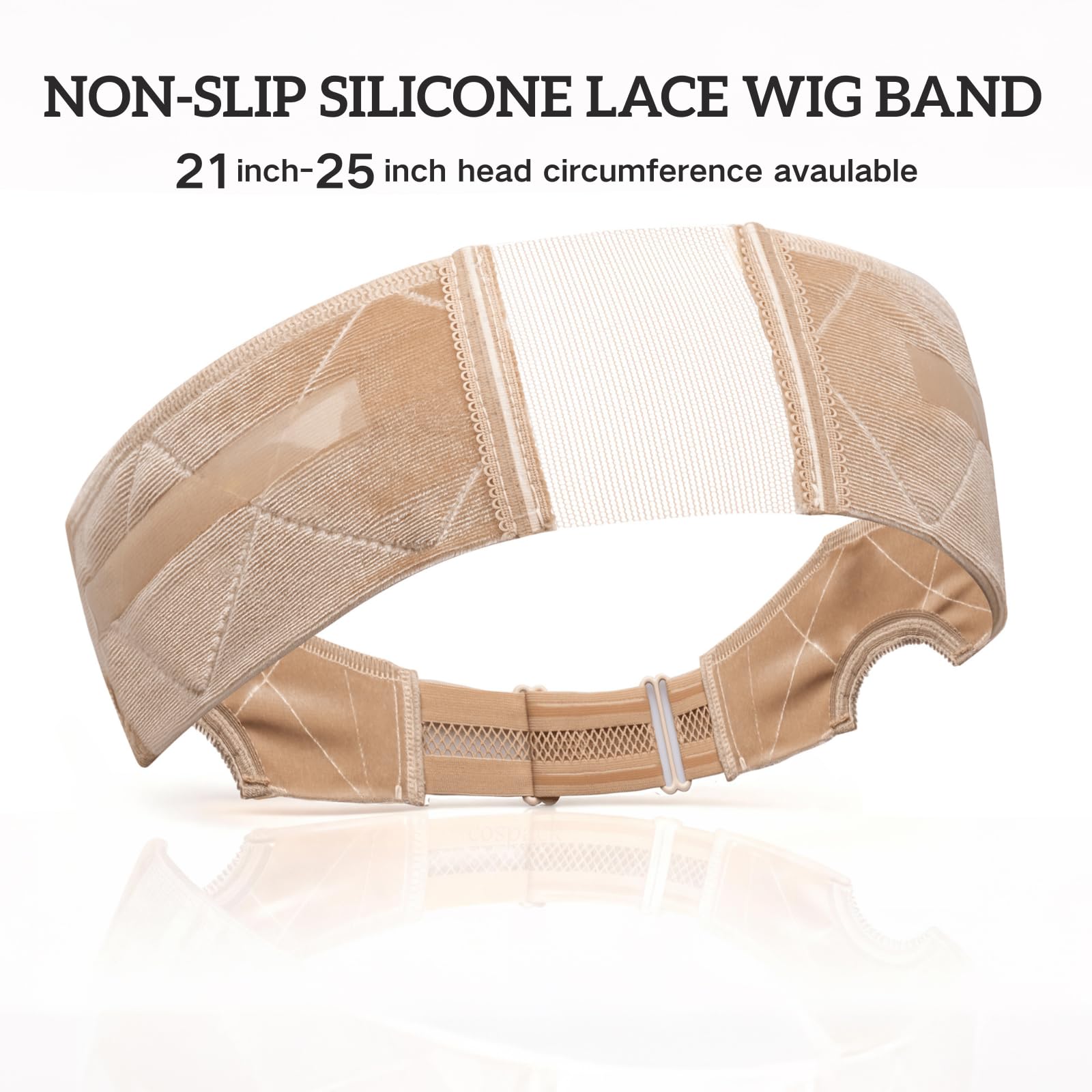 Adjustable silicone wig gripper showing realistic middle lace part detail