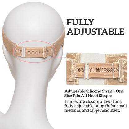 Close up of internal non slip silicone strips on hair grip band