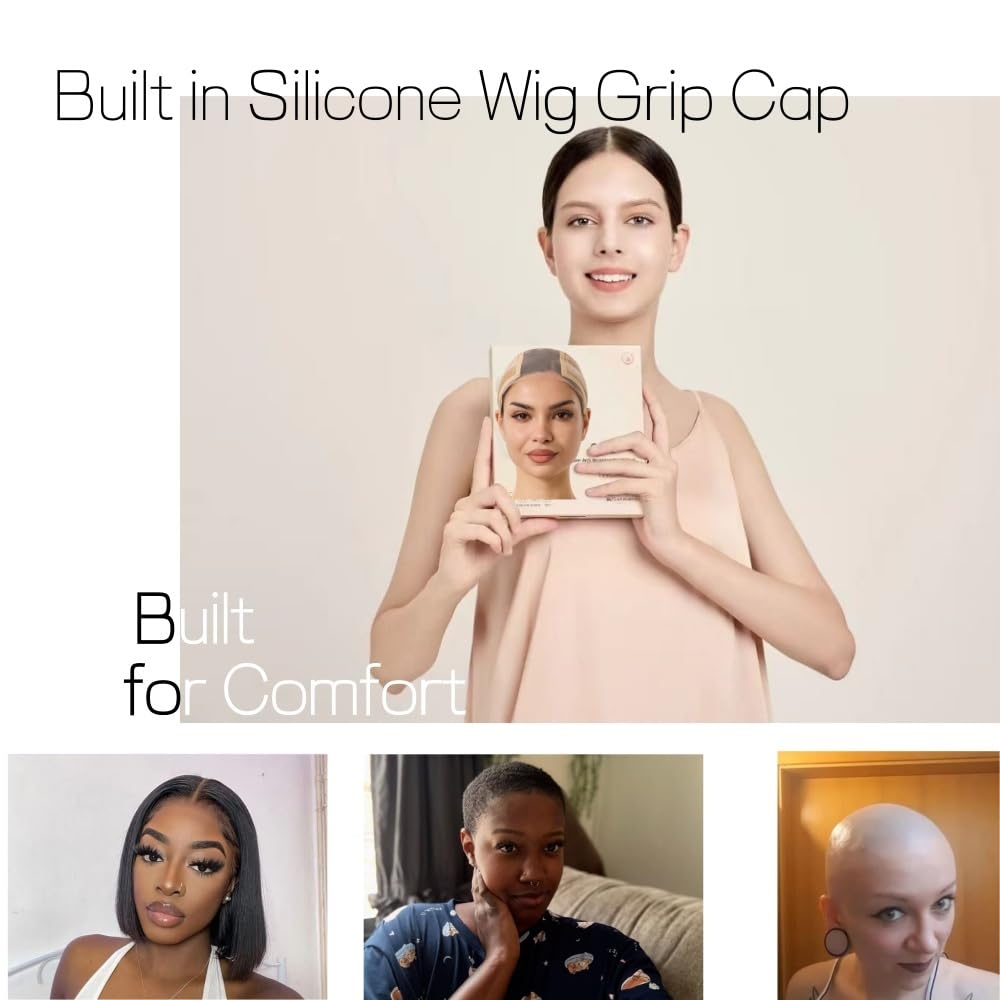CorkHead wig cap showing adjustable velcro strap and grip band