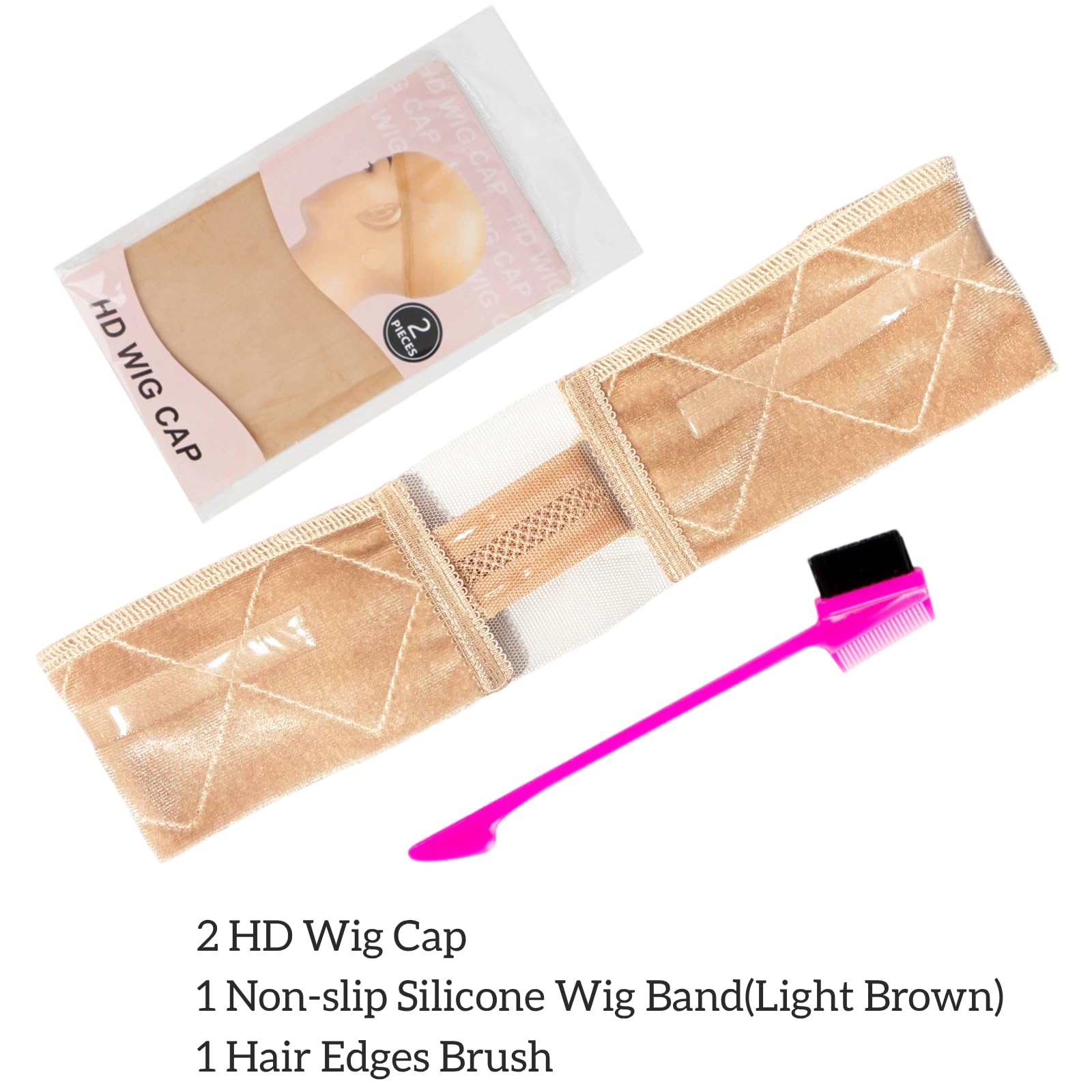 Cospack light brown wig grip band packaging and product layout
