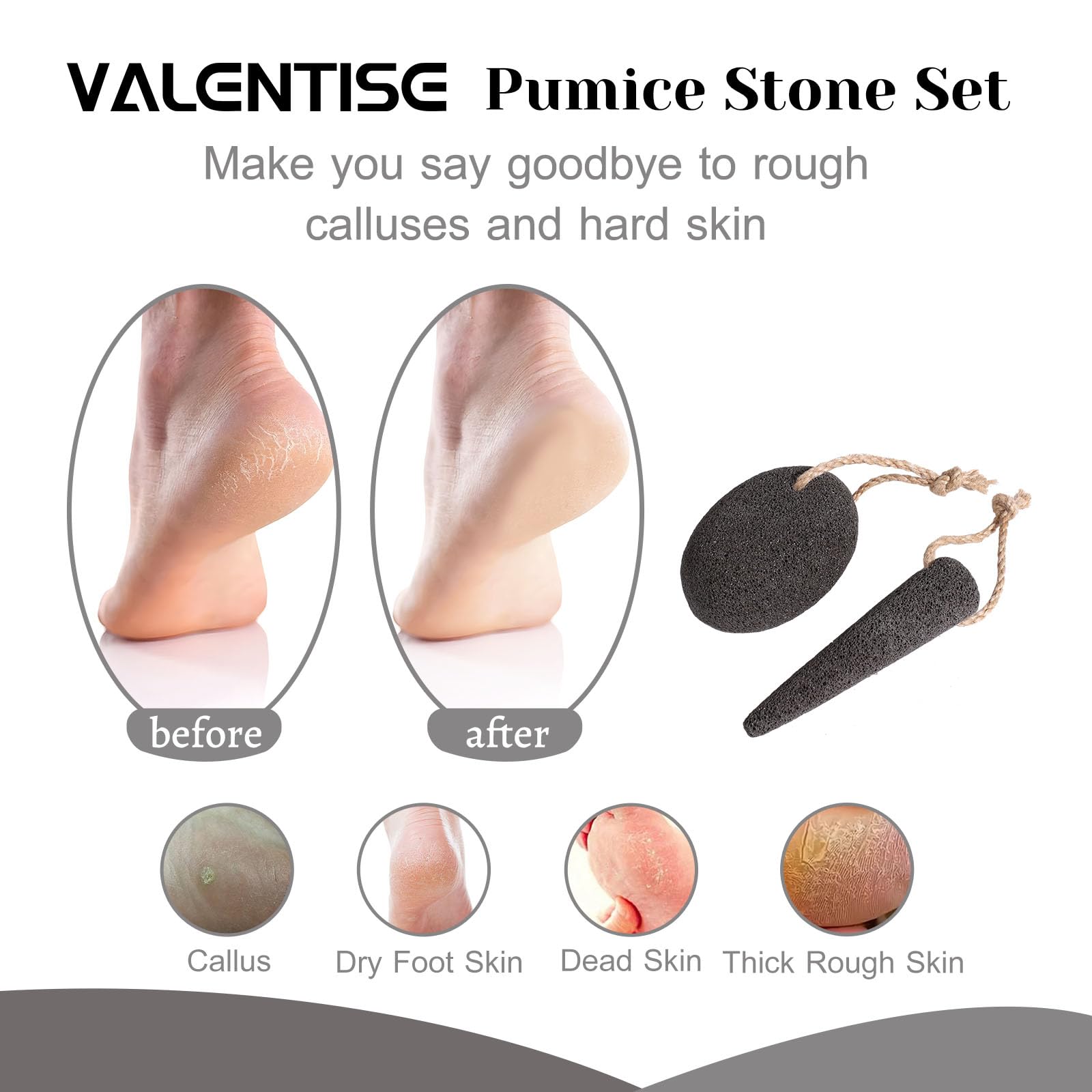 Cone shaped volcanic stone for precision pedicure exfoliation