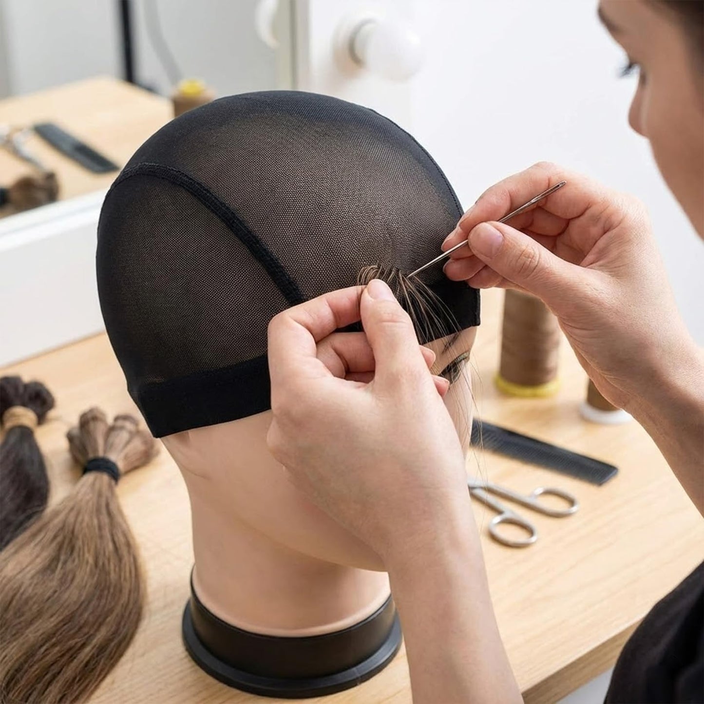 Smilco brand black mesh wig cap accessories
