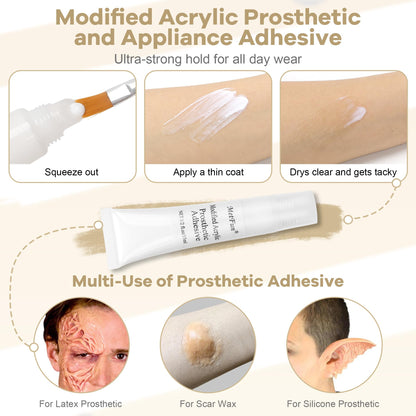 MetFun professional bald cap prosthetic adhesive bottle with modified acrylic formula