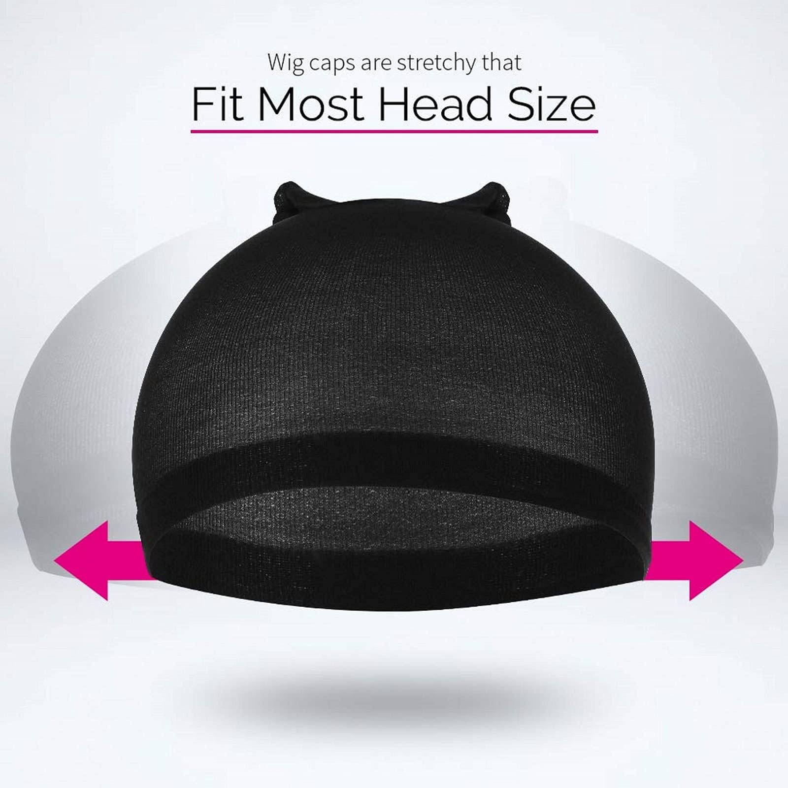 Top down view of stretchy nylon wig cap material
