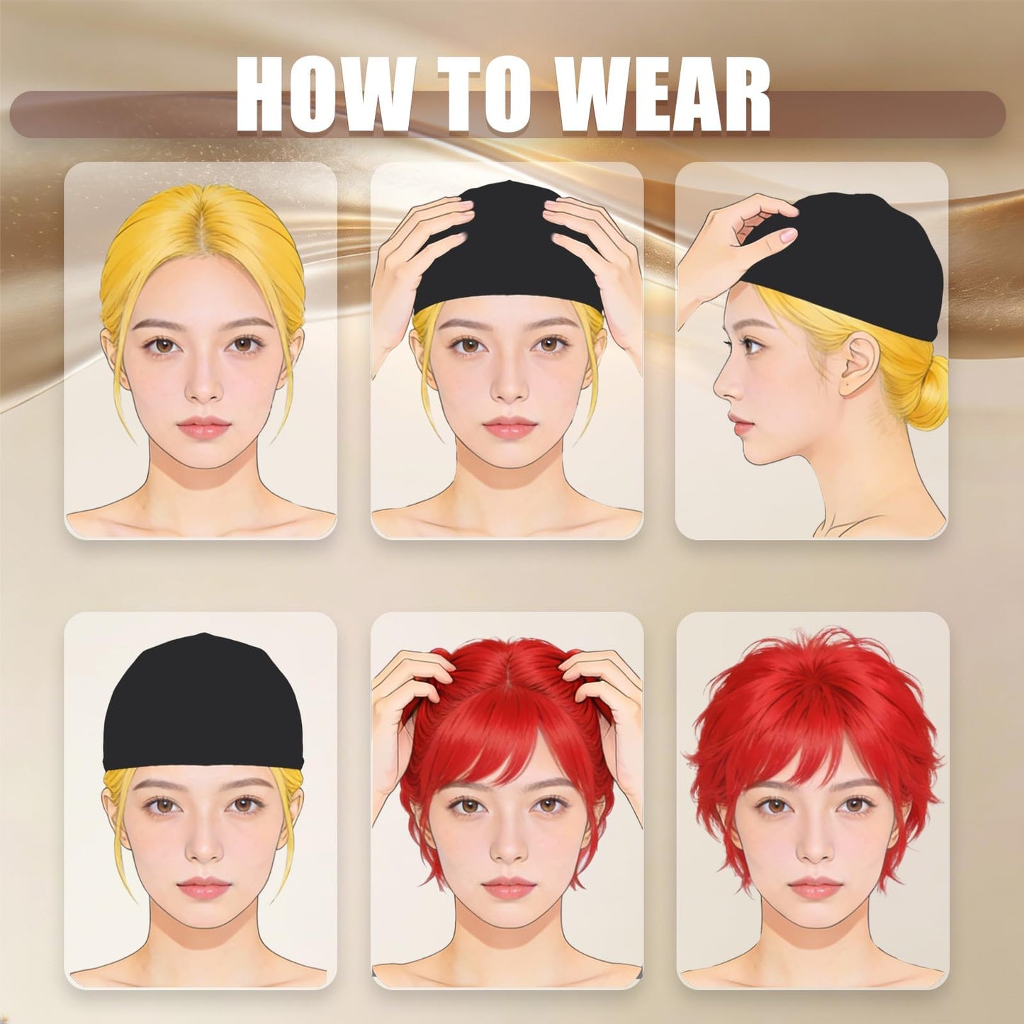 Side profile of Smilco lace front wig cap