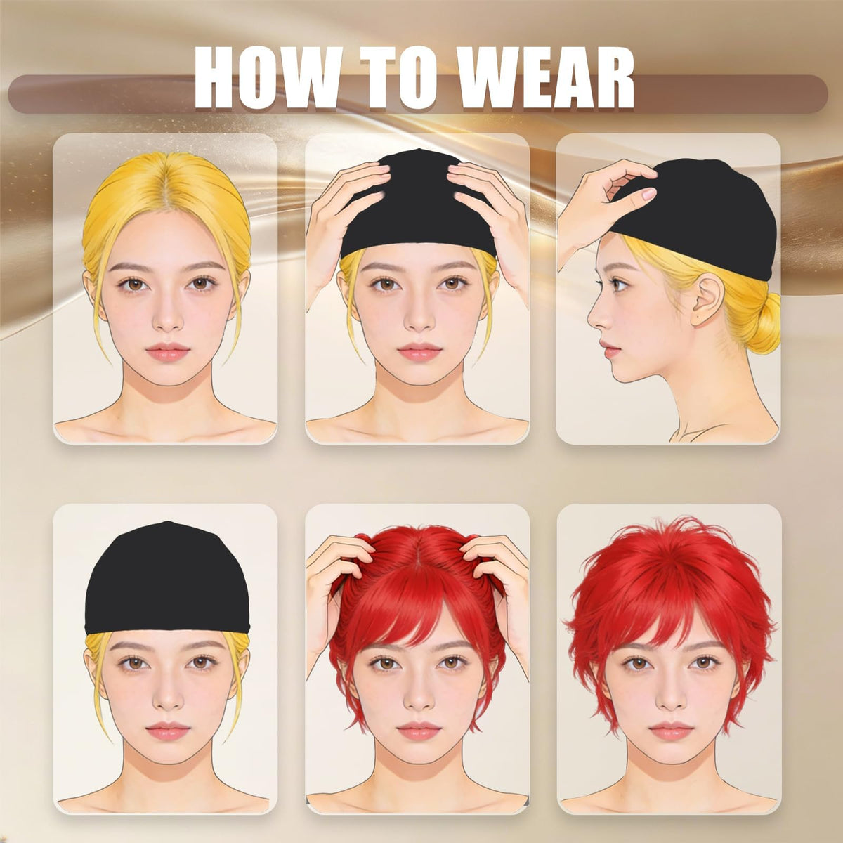 Side profile of Smilco lace front wig cap