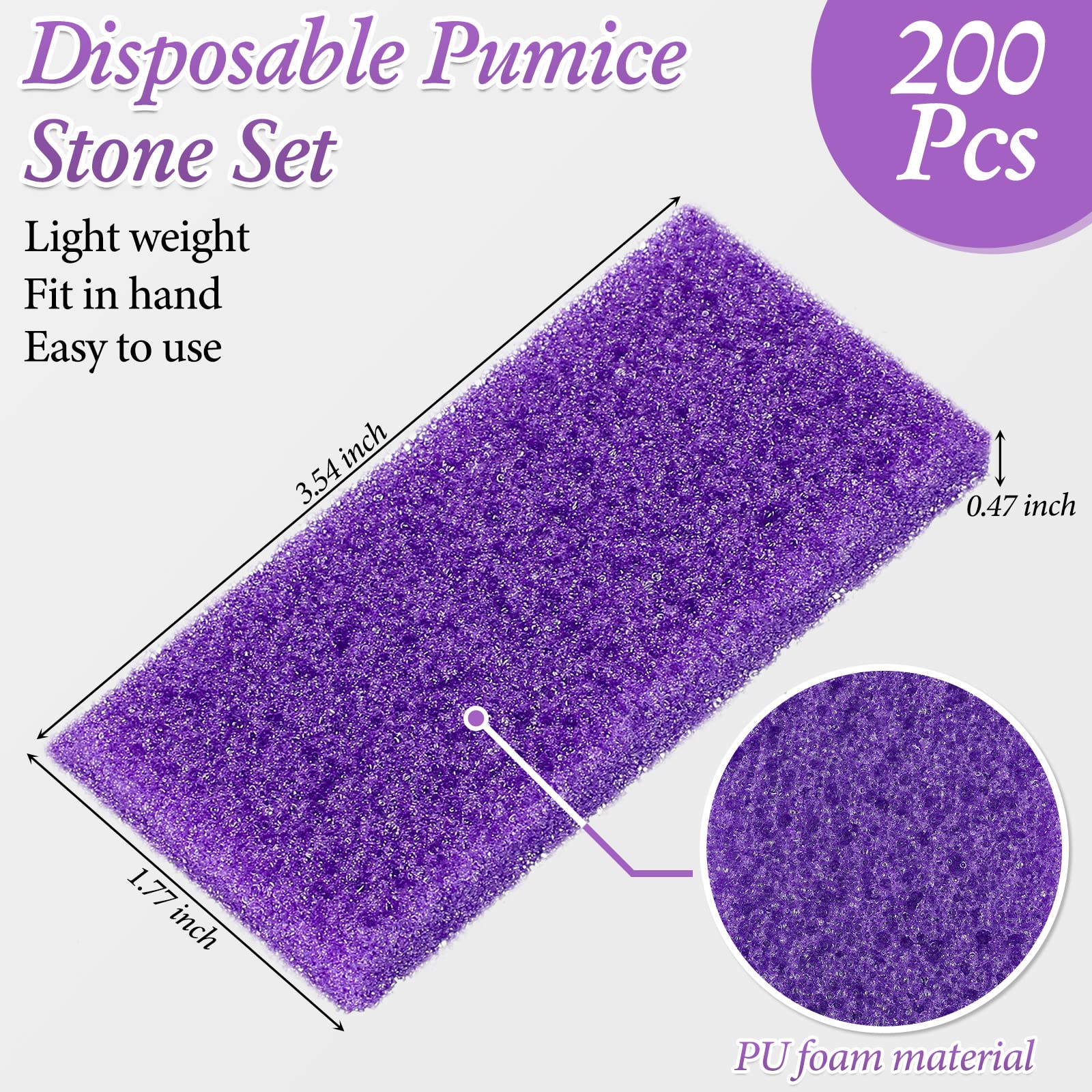 Purple pumice stone for feet callus removal top view