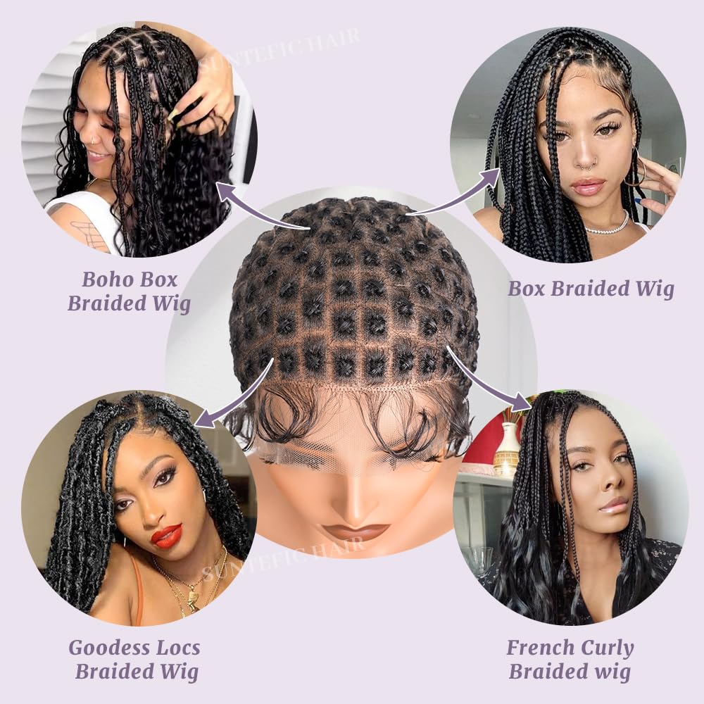 Close up of Suntefic crochet wig cap lace and baby hair