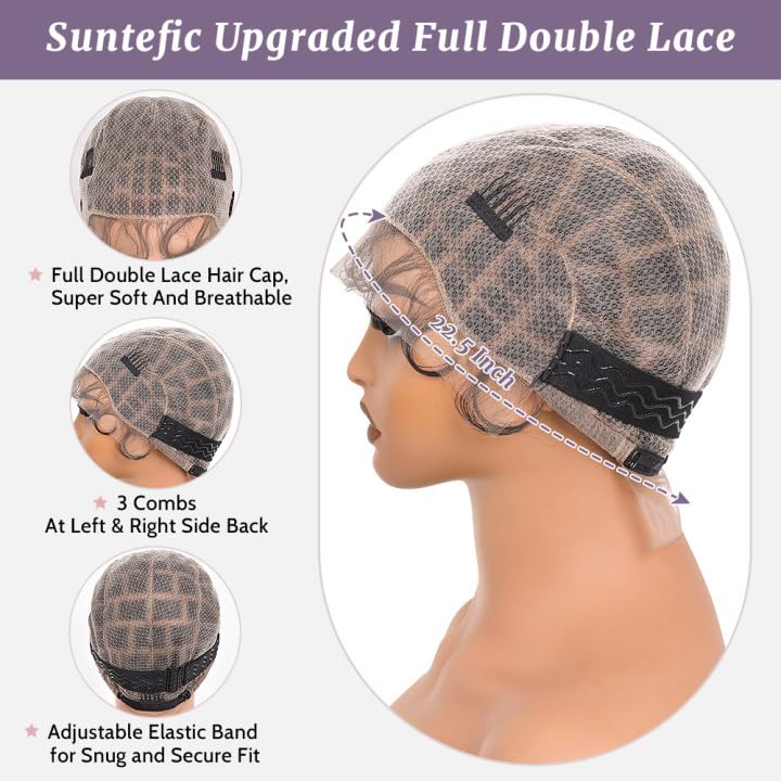 Side profile of Suntefic braided wig cap with natural hairline