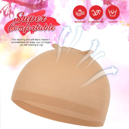 Fandamei light brown wig caps for secure wig application