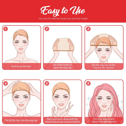 Authentic Fandamei 6 pieces stocking wig caps pack