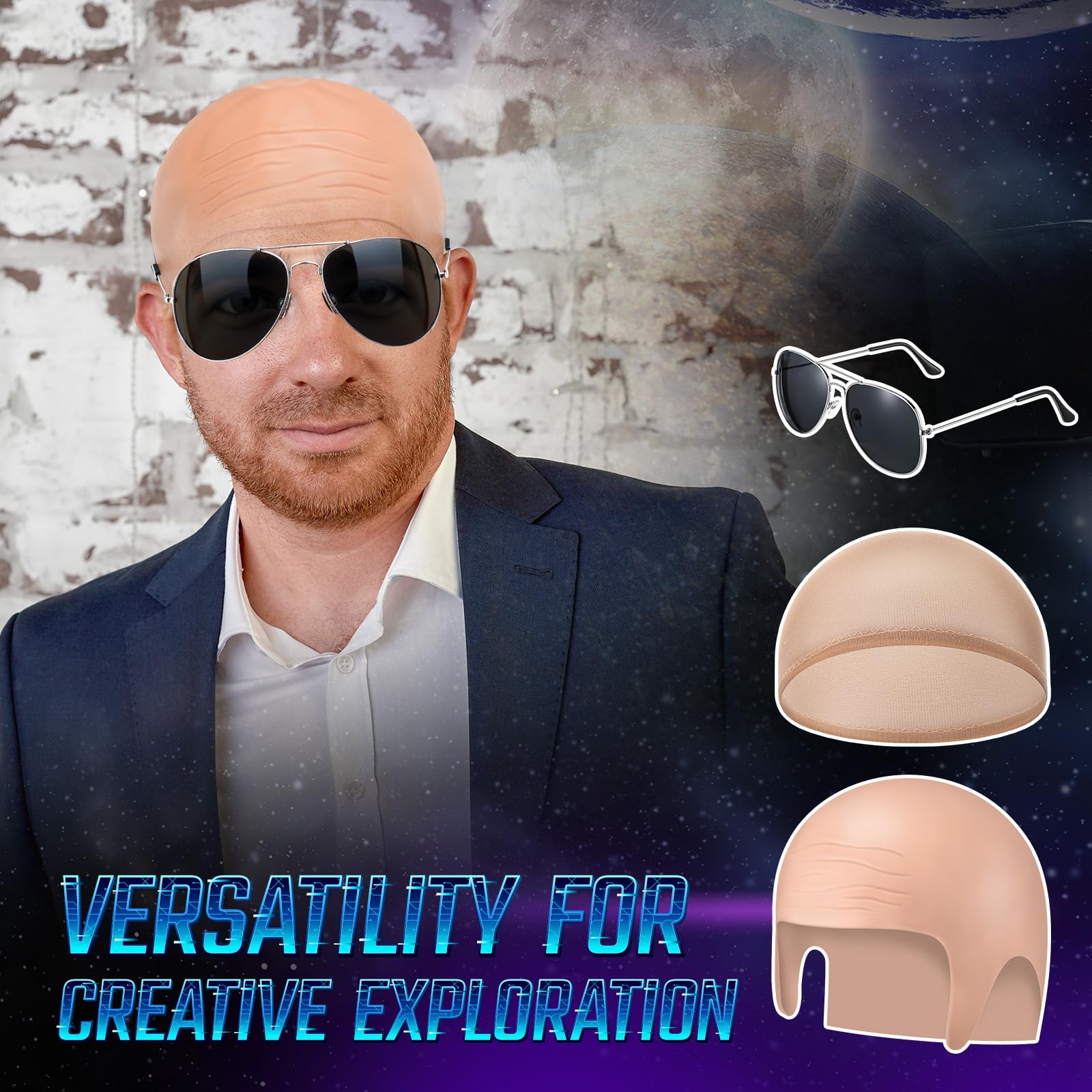 Stylish black lens glasses included in Mepase set