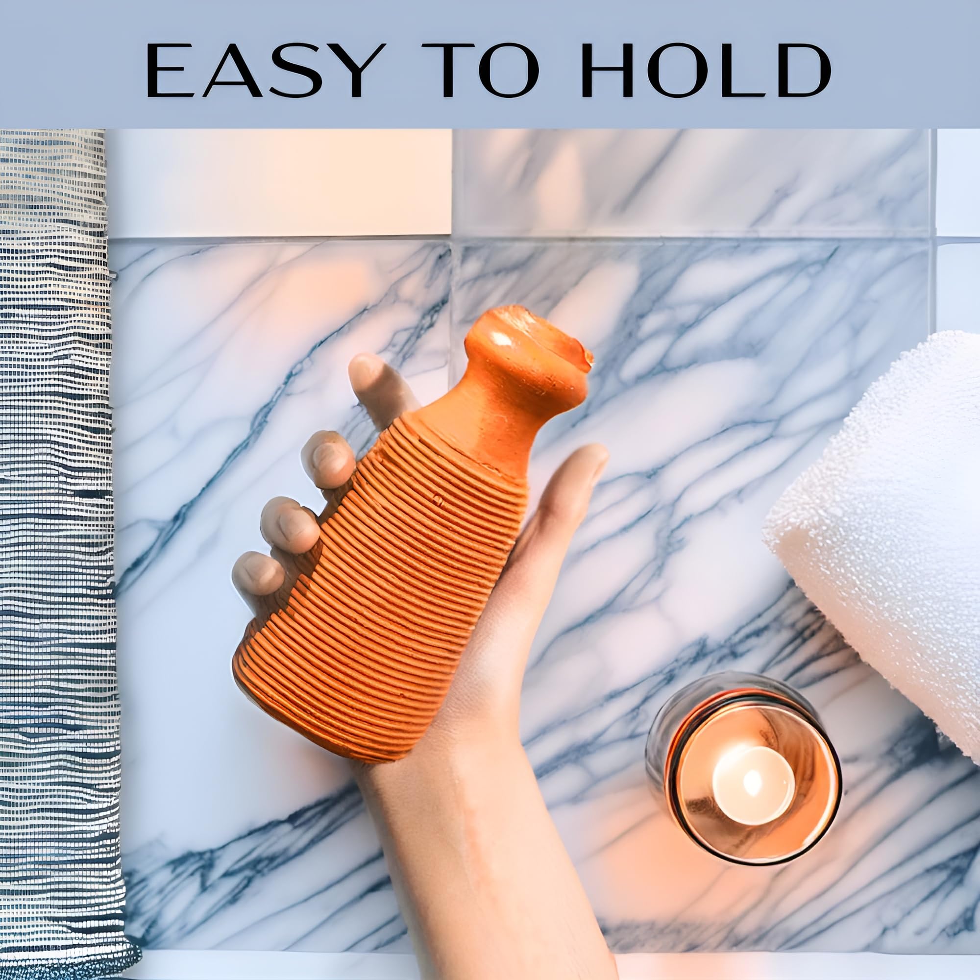 Person using Quba Linen pumice stone on heel