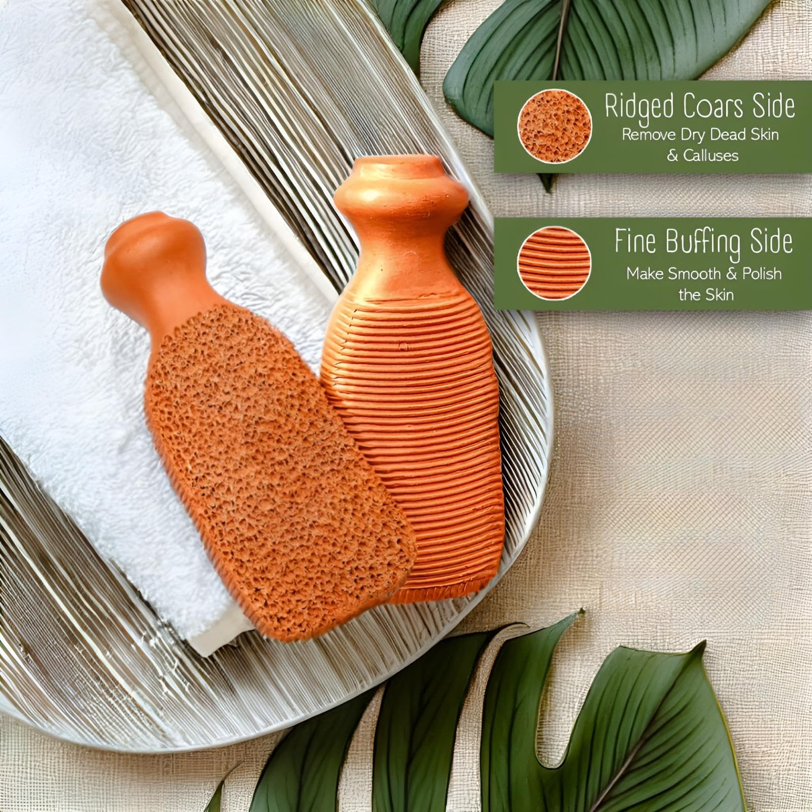 Quba Linen terracotta exfoliating stone packaging and product