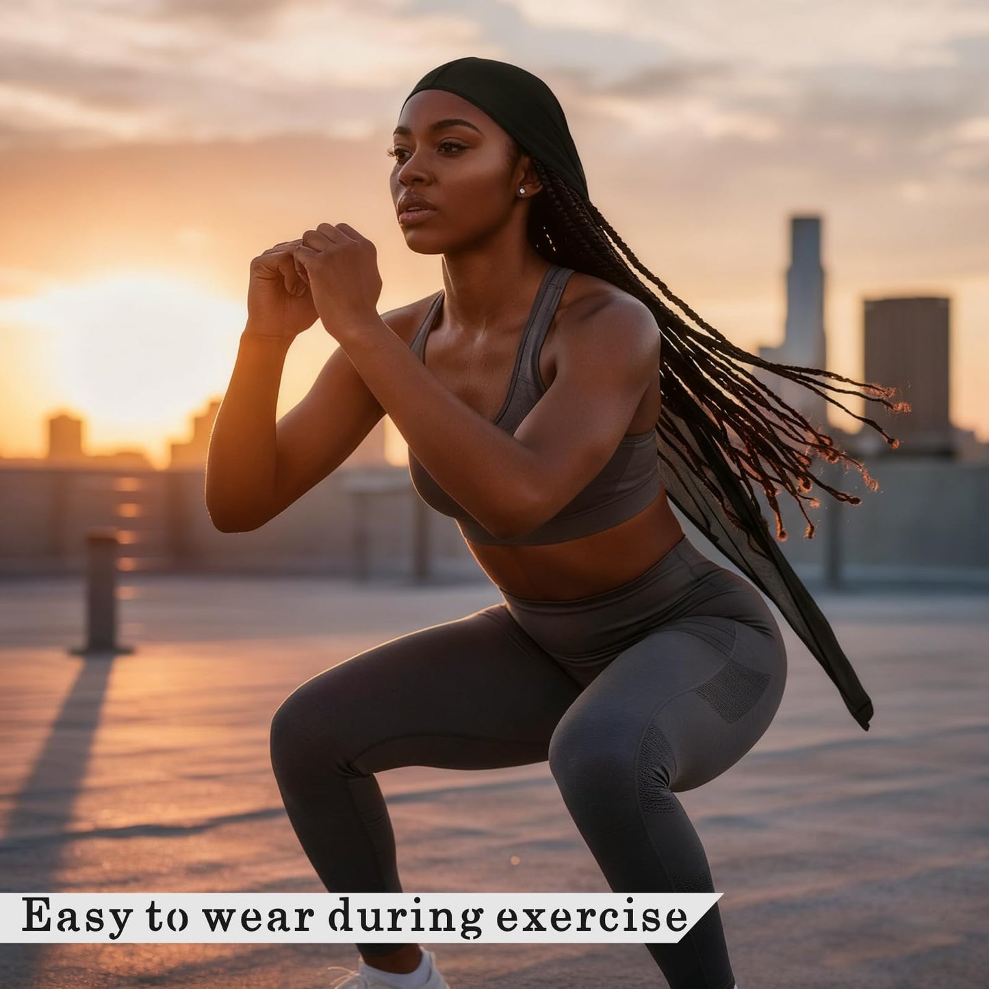 Protective mesh loc sleeve for women showing twenty eight inch length