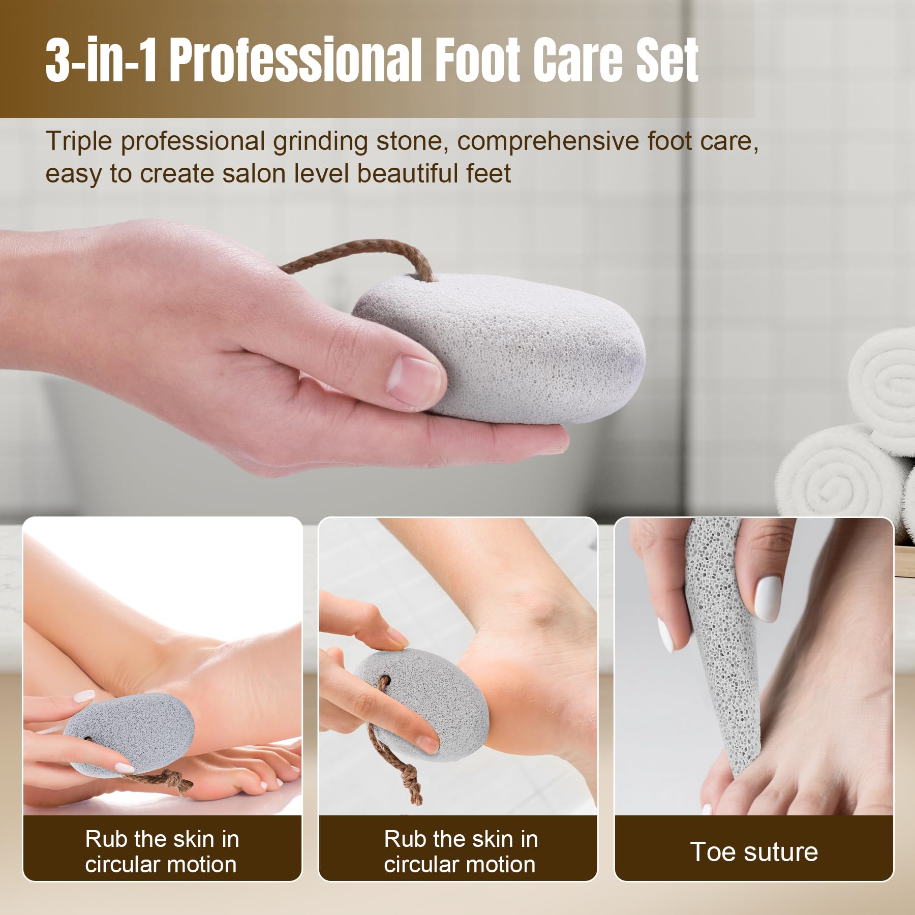 Debetool round pumice stone for foot arch