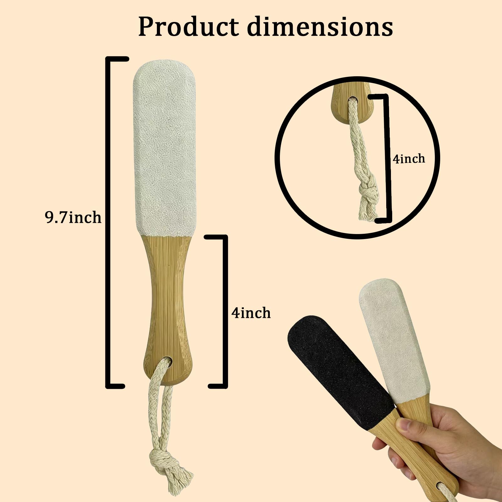 Close up of Ijpddrxyn dual-sided foot scrubber showing pumice texture
