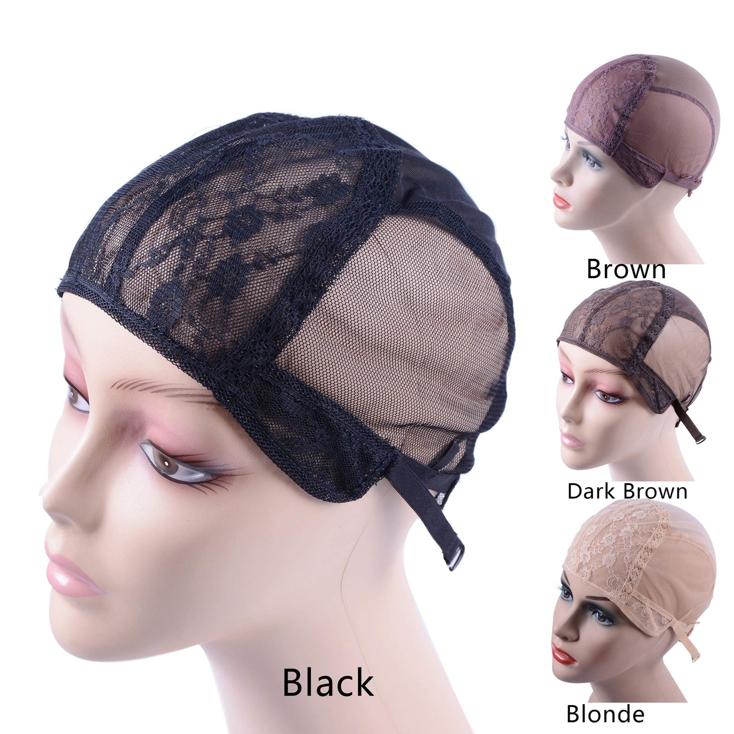 Adjustable strap detail on Yantaisiyu lace wig cap