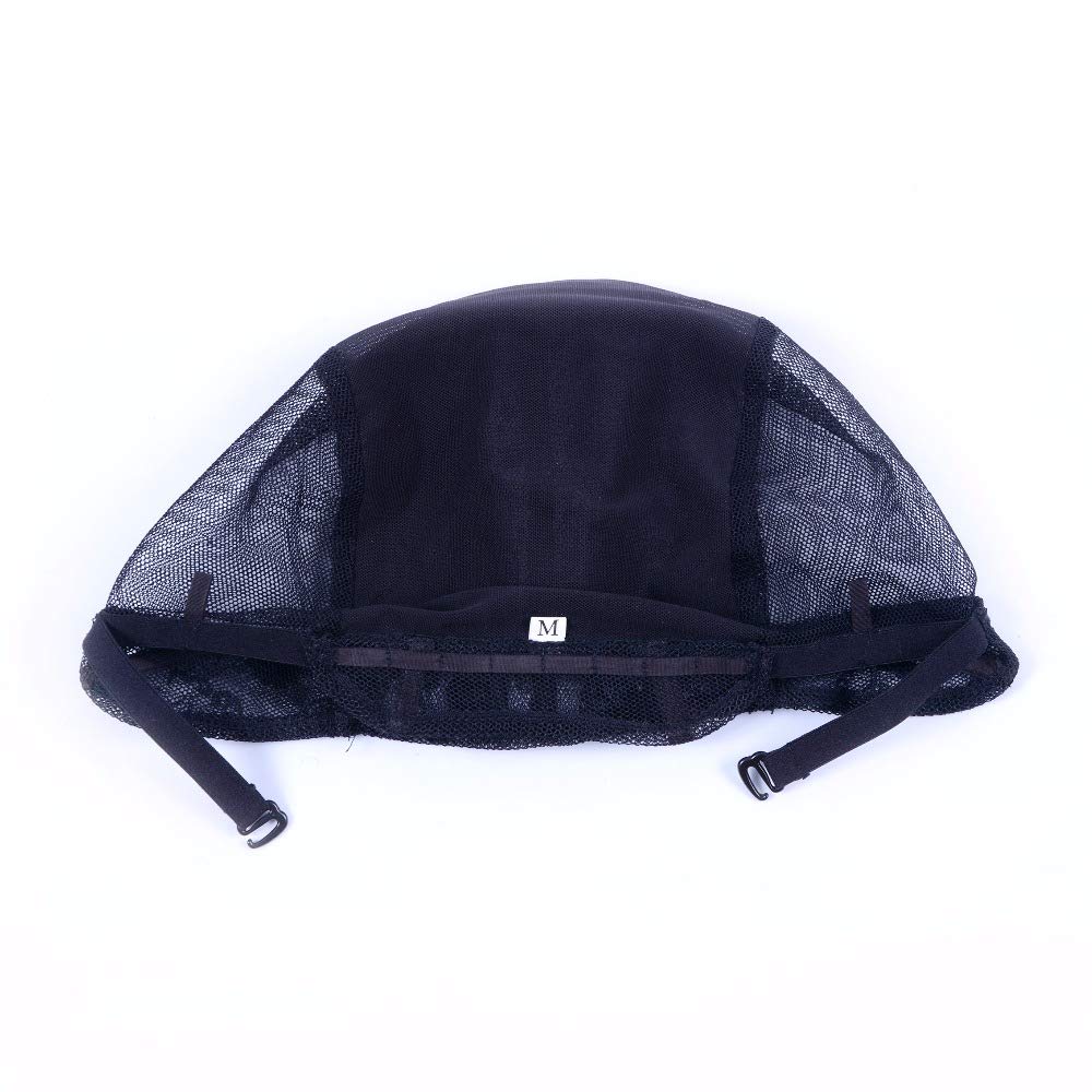 Side profile of Yantaisiyu black wig cap medium