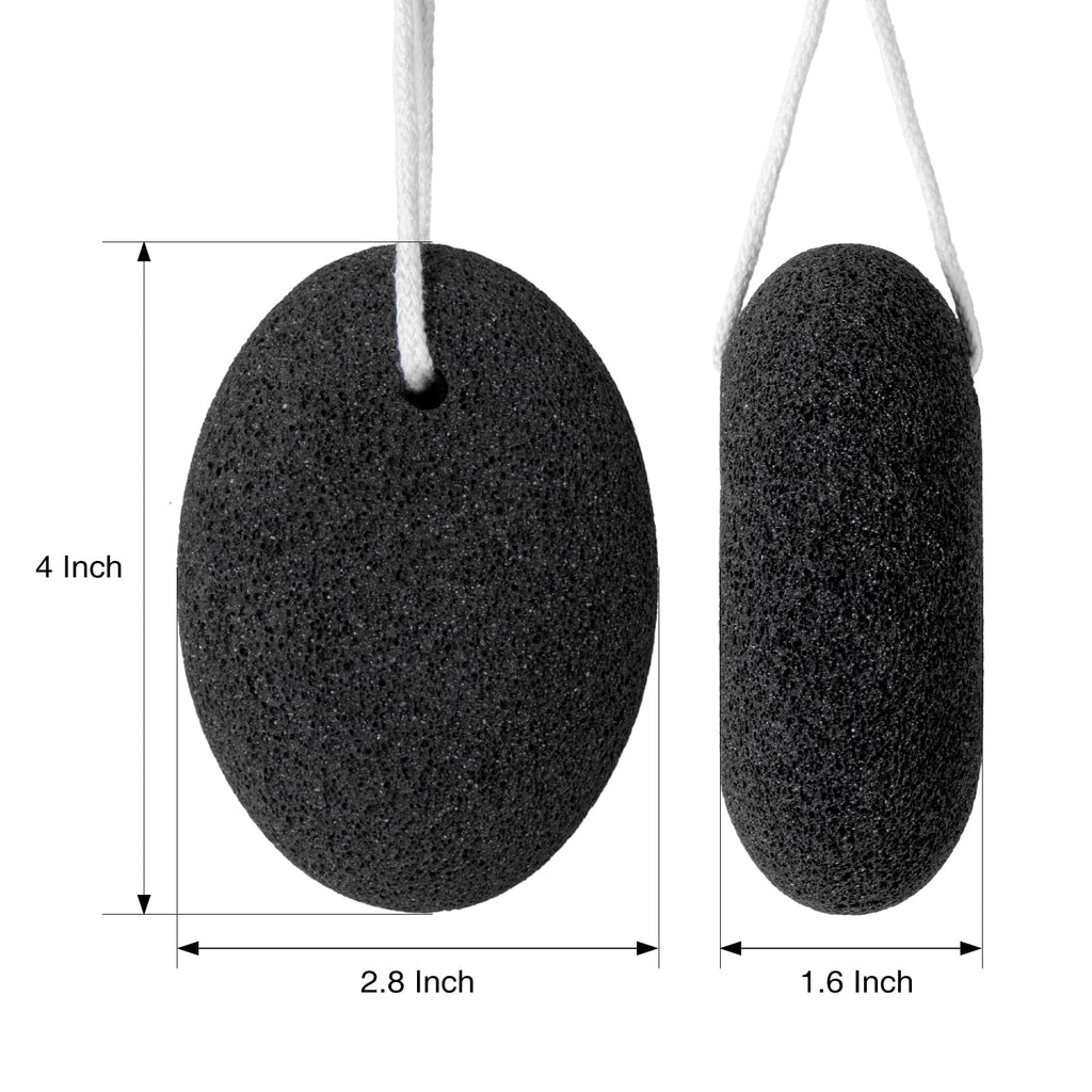Person using natural pumice stone for cracked heel exfoliation