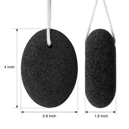 Person using natural pumice stone for cracked heel exfoliation