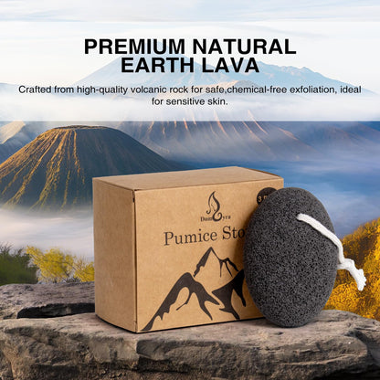 Top view of three black lava pumice stones for pedicure