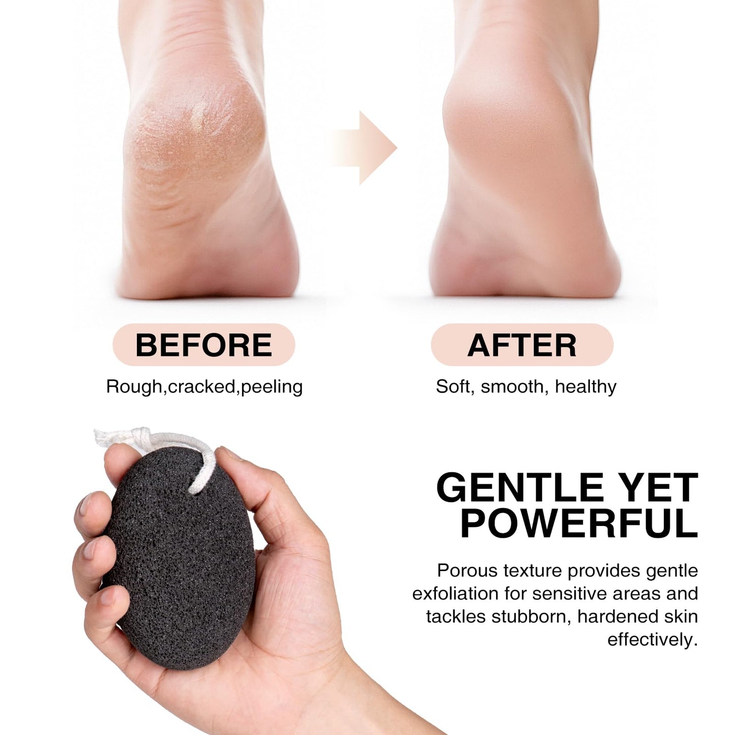 Domlyra volcanic foot scrubber set packaging and product details