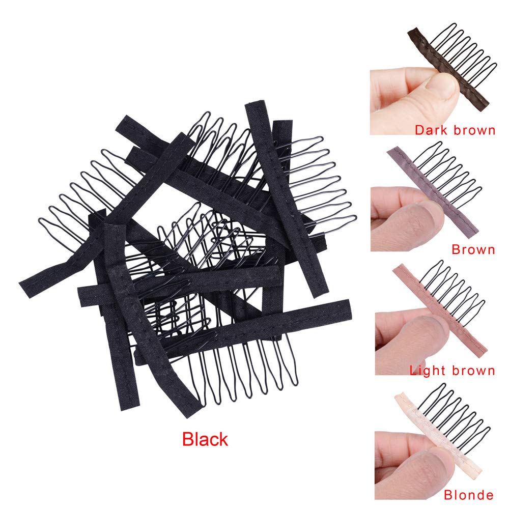 Close up of 7-teeth steel wig clip design