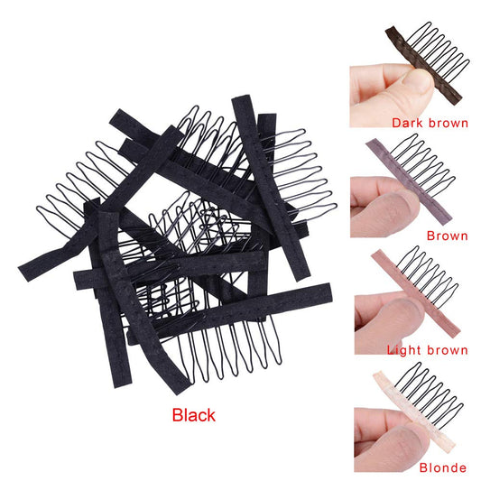 Close up of 7-teeth steel wig clip design