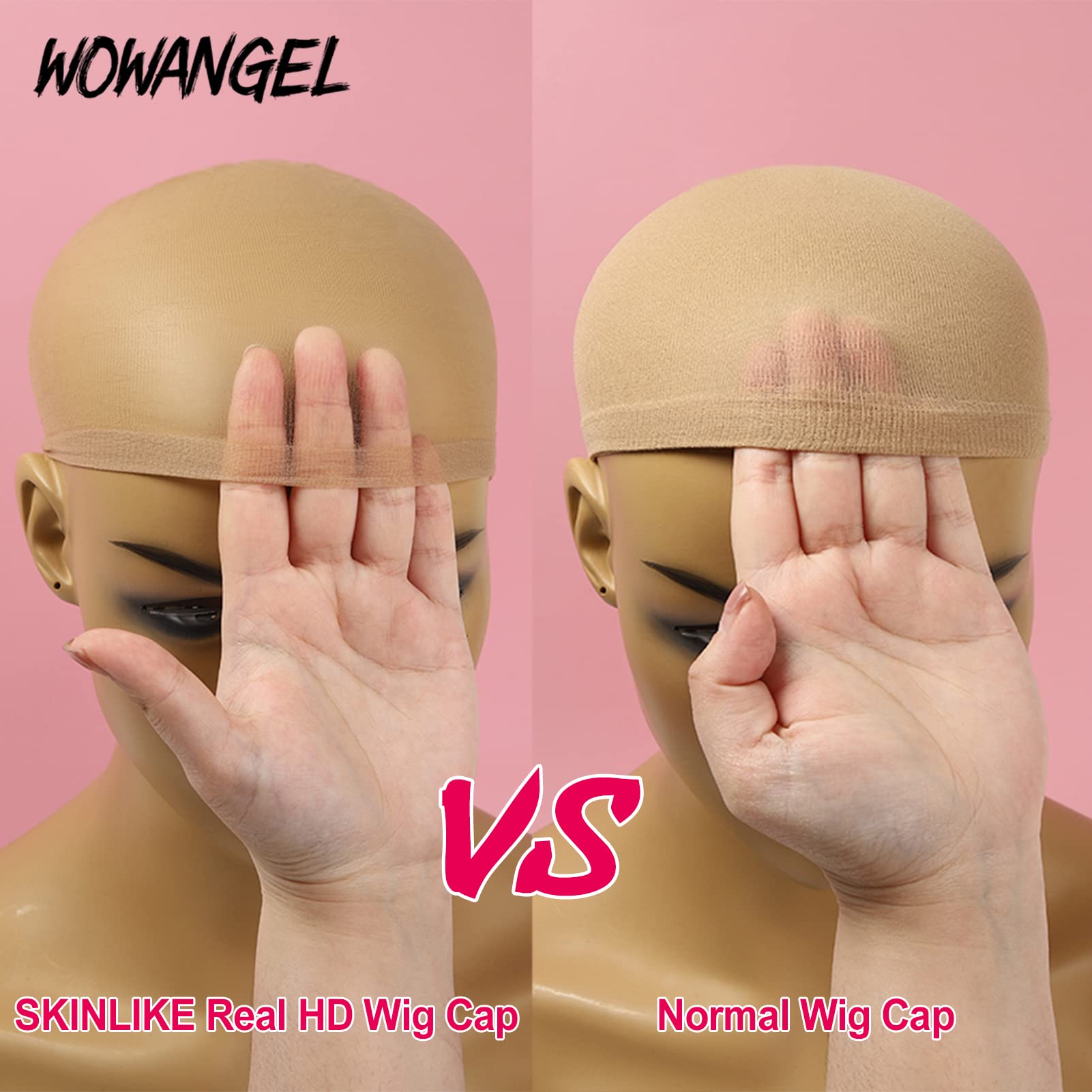 Close up of Wowangel HD wig cap material texture
