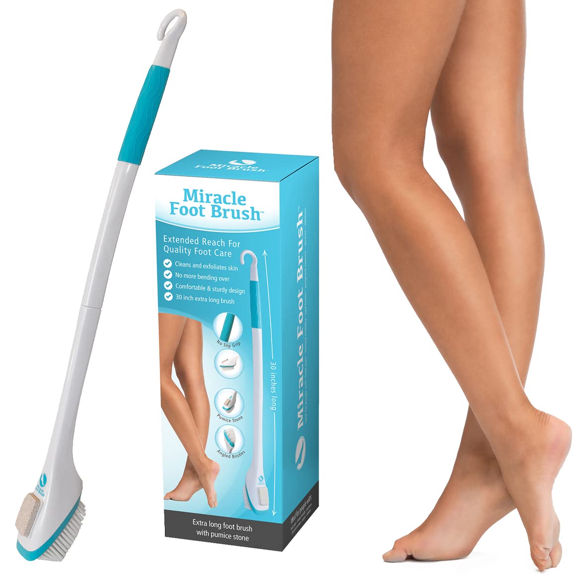 Miracle of Aloe long handle foot scrubber for seniors