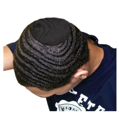 Close up view of hair crown compression patch material texture
