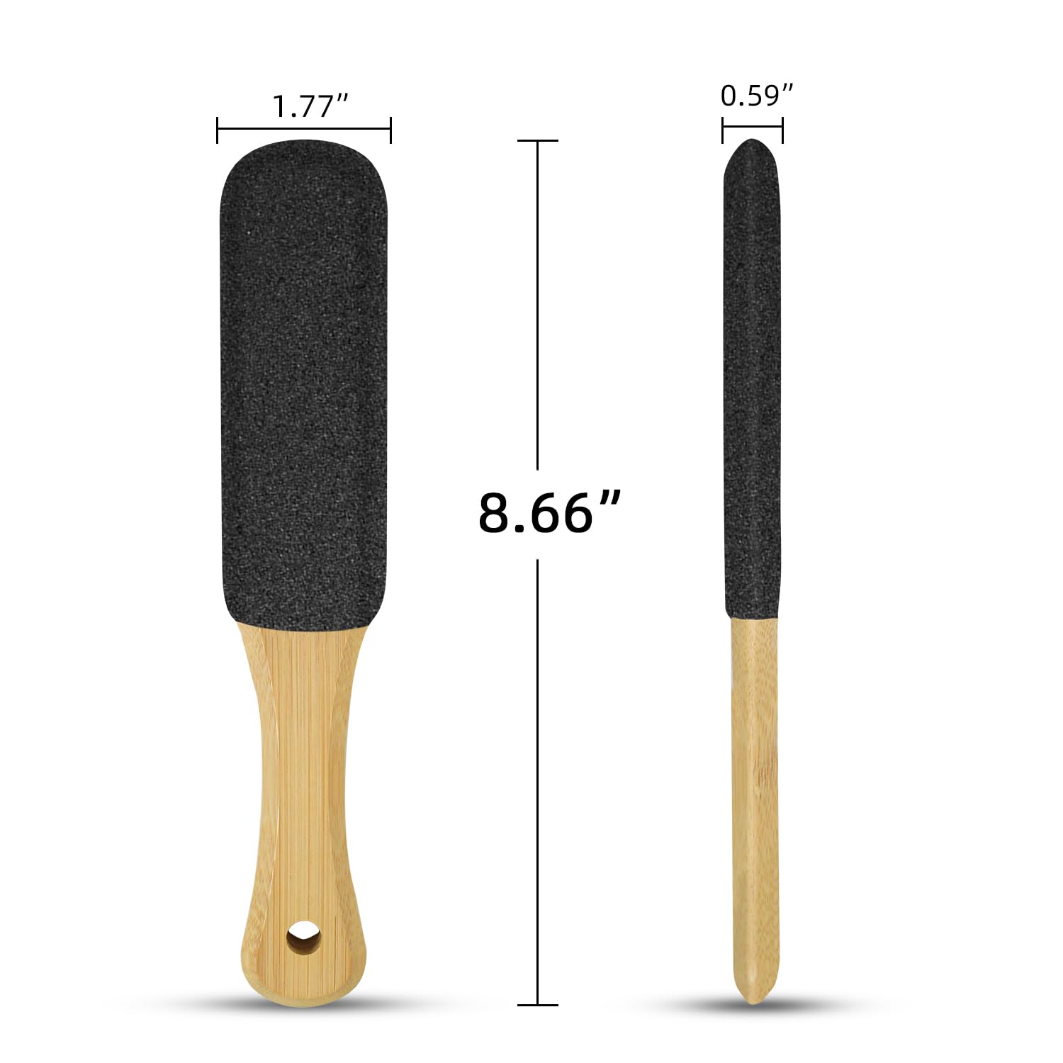 Ergonomic wooden handle of Jiuzi foot scrubber