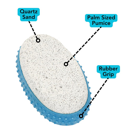 Side profile of Iconikal pumice exfoliating stone with rubber grip