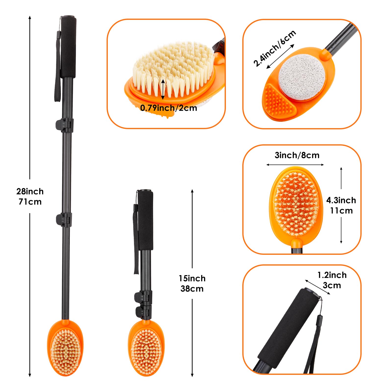 Close up view of the 3-in-1 foot cleaning brush head