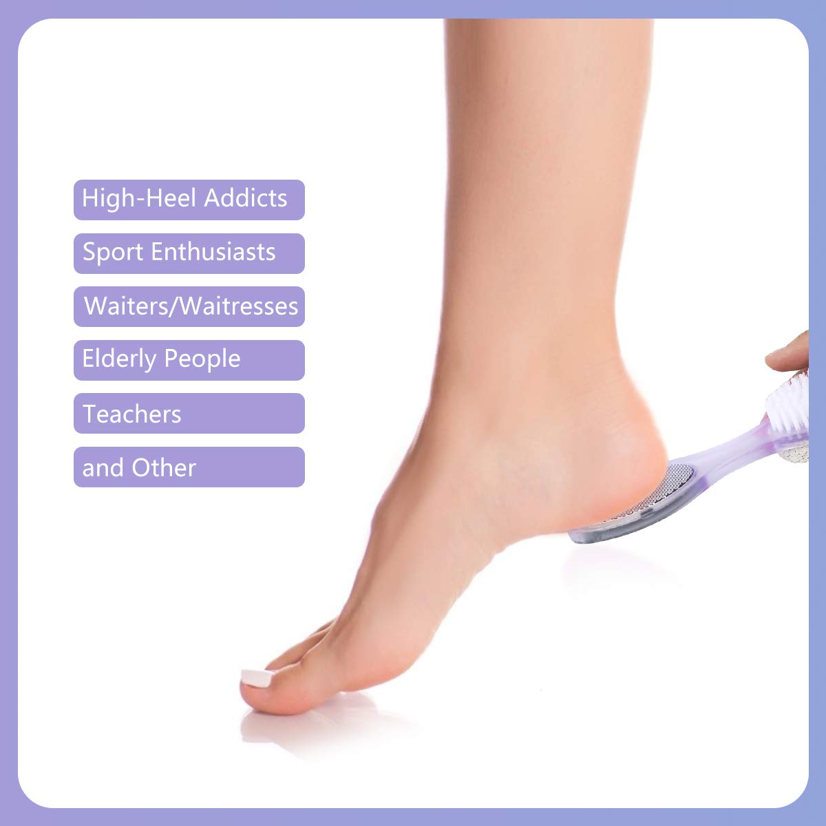 Top view of Fangze pedicure paddle kit showing nail brush