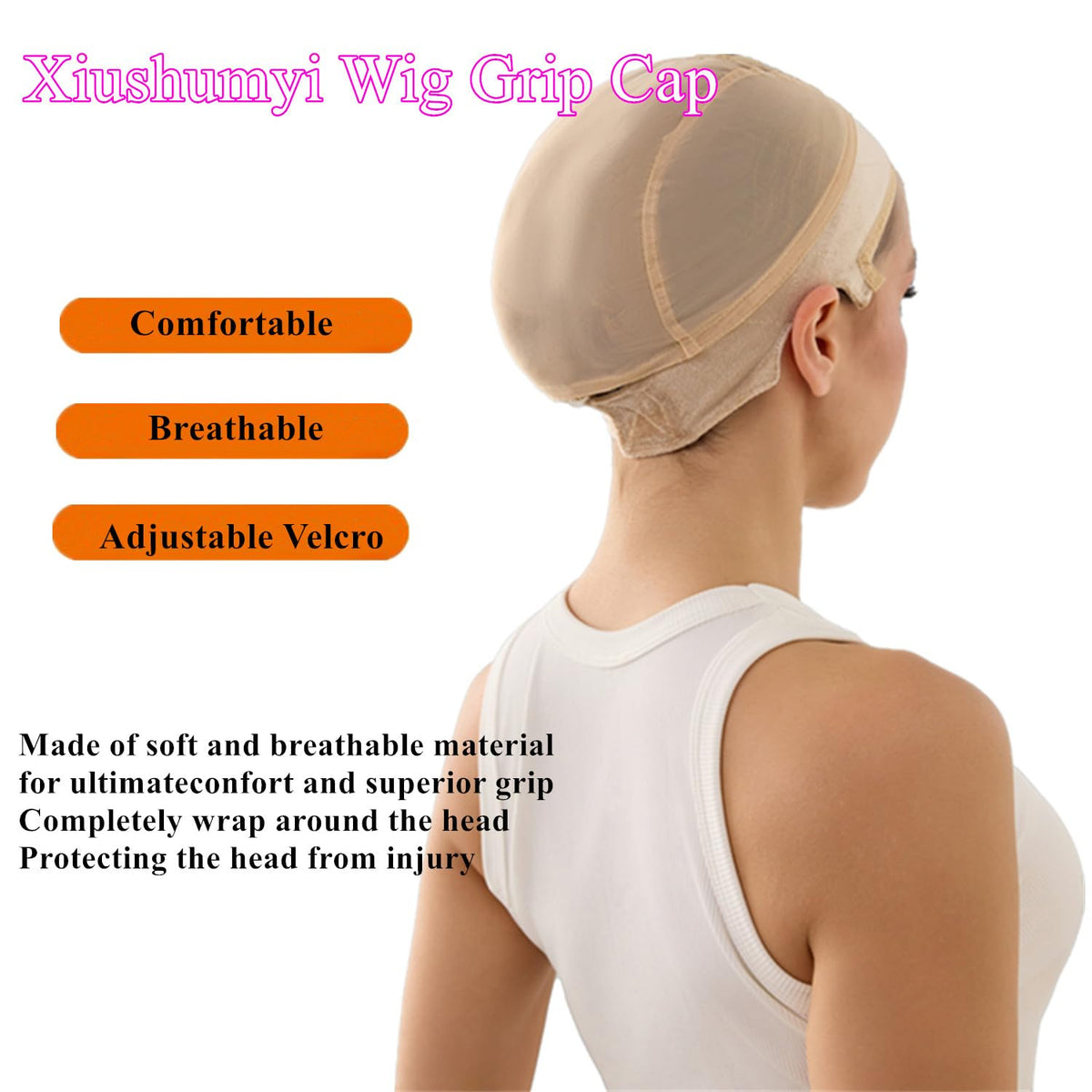 Demonstration of the high-friction velvet grip material designed to secure lace frontals.