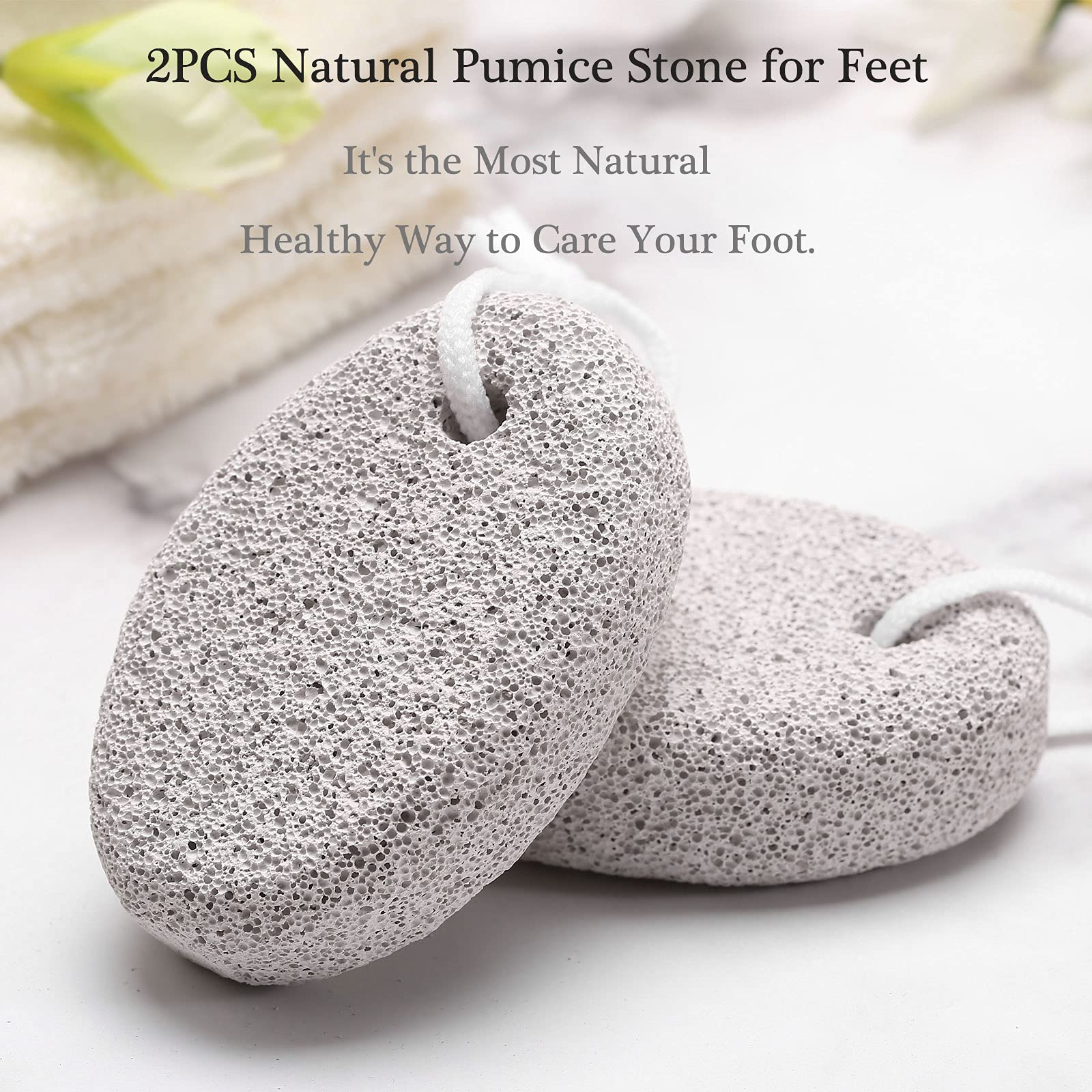 Two pack lava pumice stone for callus removal