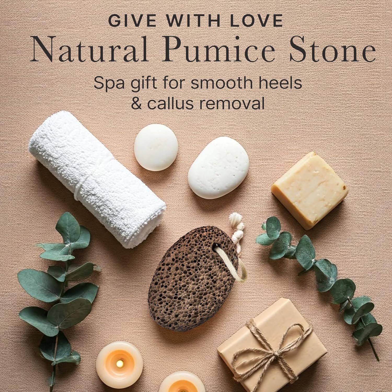 Genuine volcanic pumice stone for men and women showing rough texture ideal for smoothing dry heels.