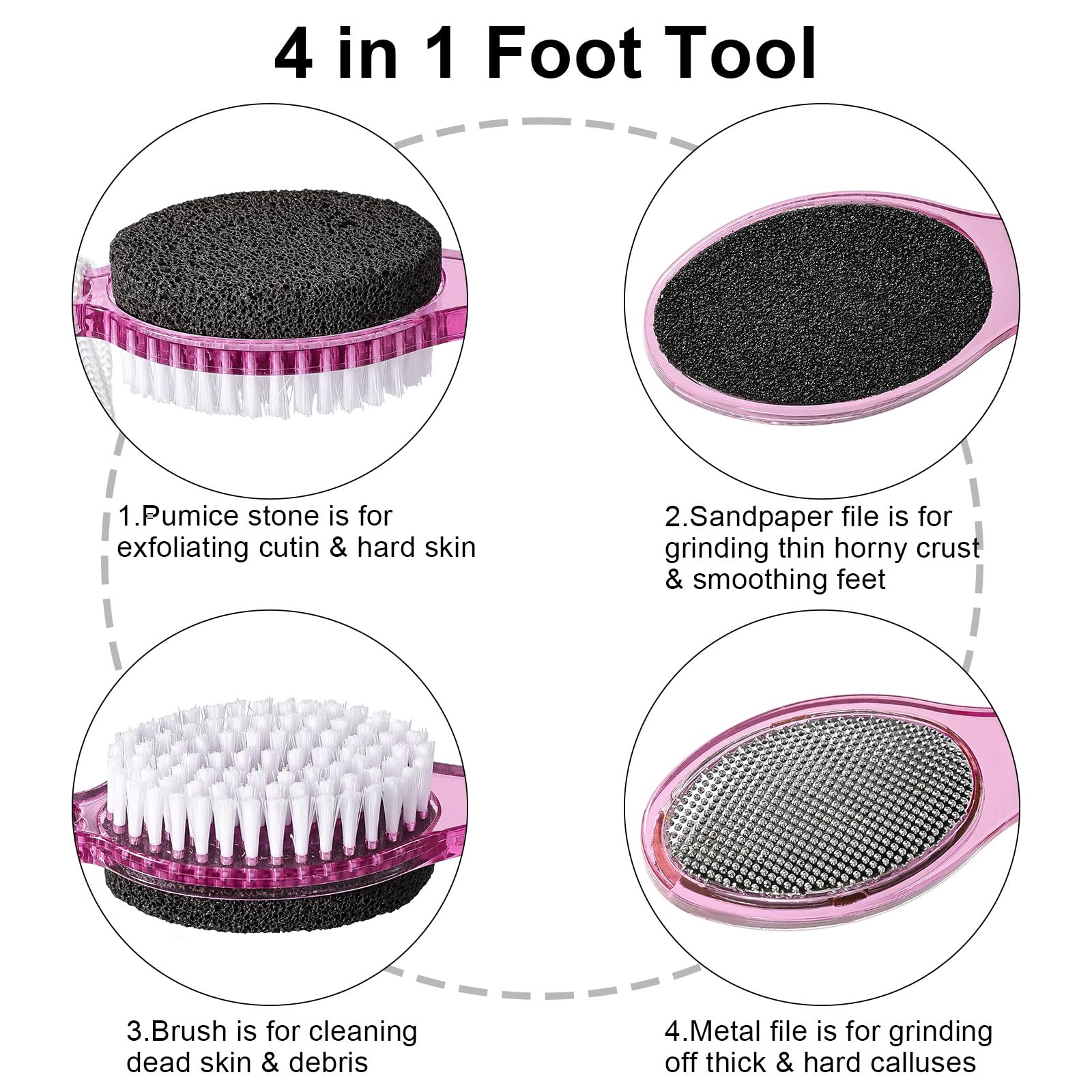 Close up of 4 in 1 pedicure brush pumice side