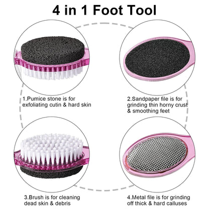 Close up of 4 in 1 pedicure brush pumice side