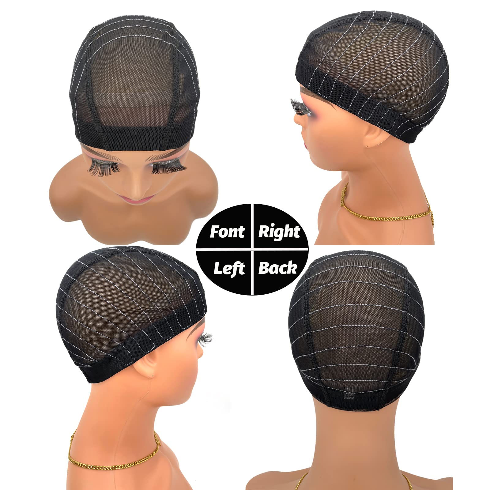 Atimiaza Wig Cap showing stitched guideline map detail