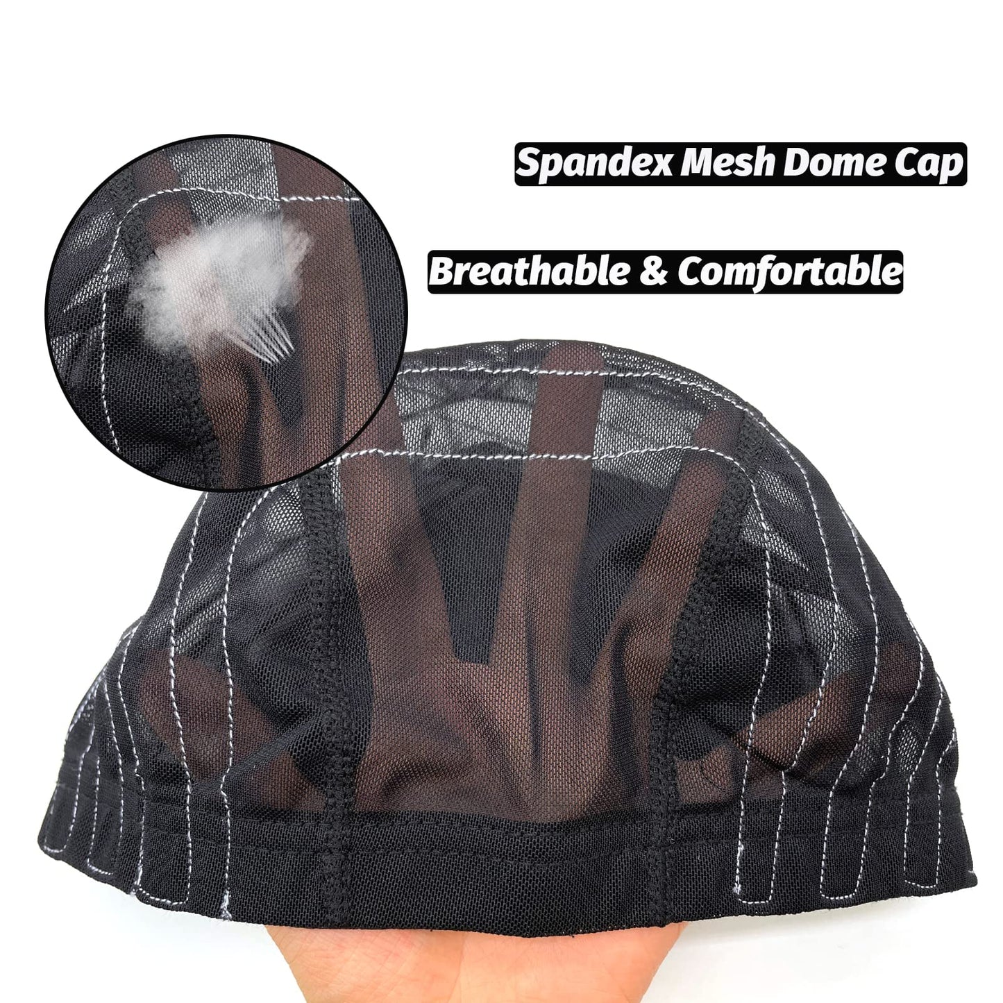 Atimiaza Wig Cap kit including elastic band and four combs