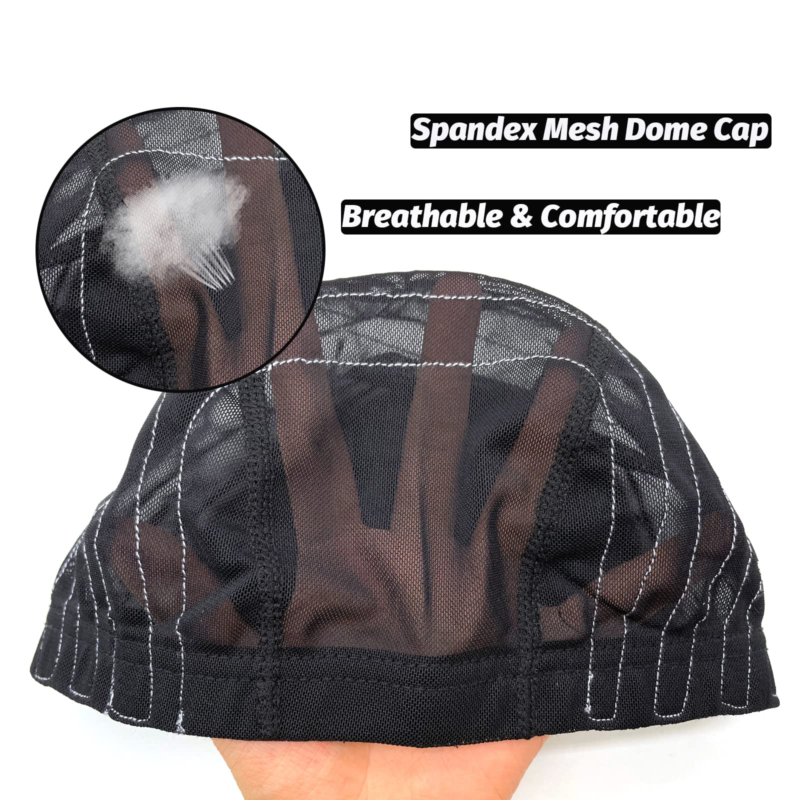 Atimiaza Wig Cap kit including elastic band and four combs